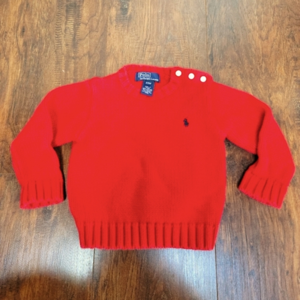 Polo by Ralph Lauren boys size 24 months red sweater